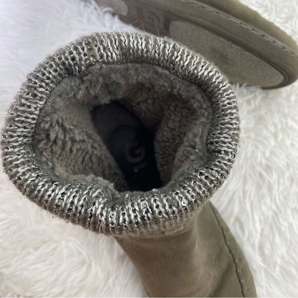 G by Guess Shearling Sequin Knit Buckle Boots - Picture 8 of 10